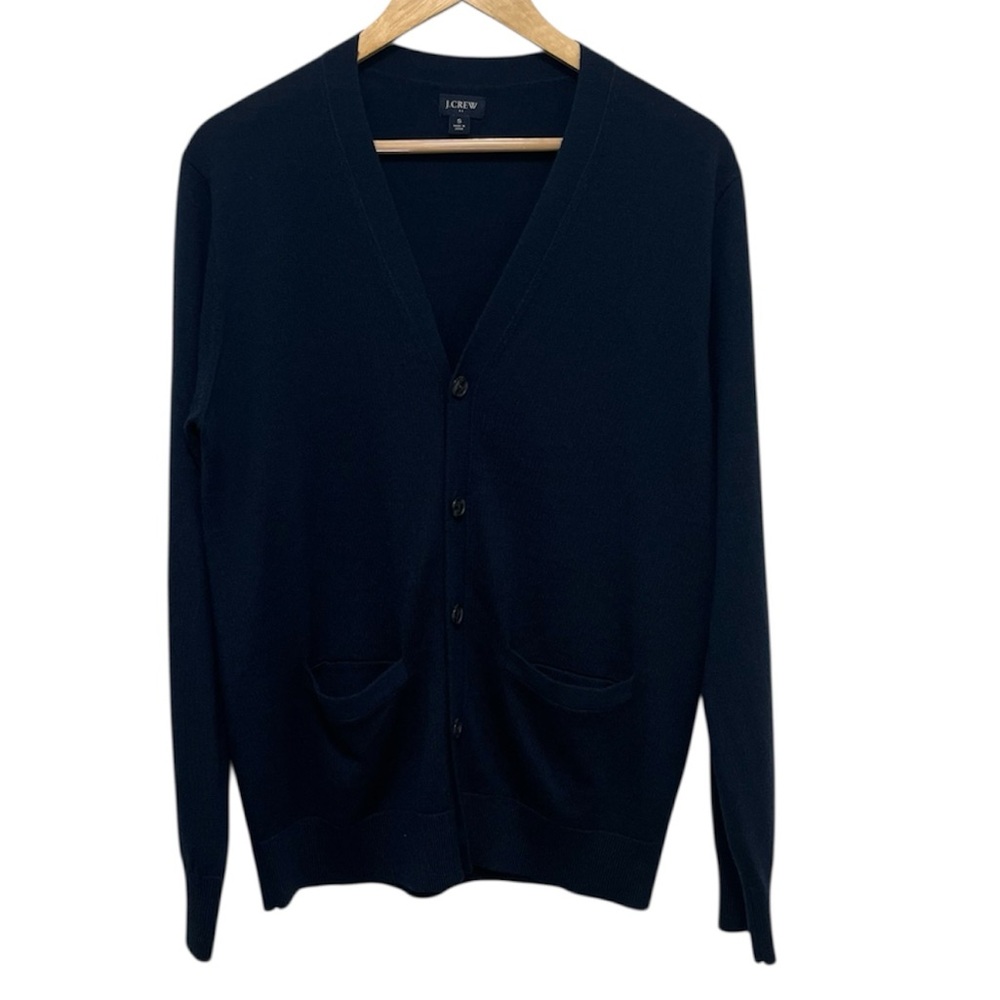 J CREW Merino Wool Navy Cardigan Sweater Size Small